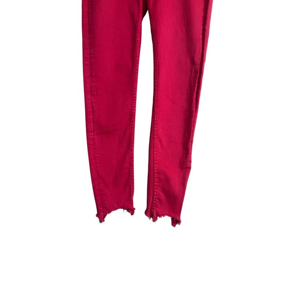 Zara Woman Premium Denim Collection Pink Skinny Jeans Frayed Hem Size 26 - Picture 13 of 13